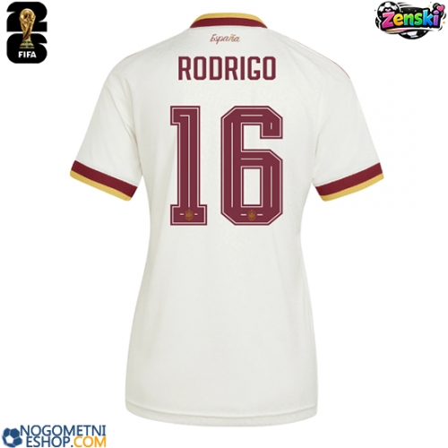 Ženski Nogometni dresi Španija Rodri Hernandez #16 Gostujoči SP 2026 Kratek Rokav